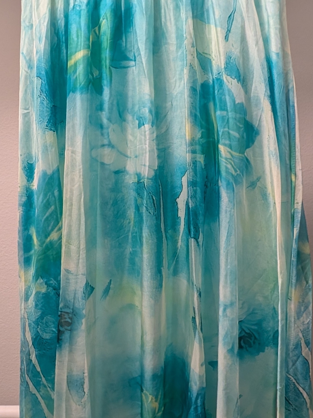 Women’s Aqua Floral Maxi Skirt